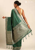 Dark Green Butta Woven Tussar Saree - Taashi