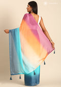 Multicolor Dyed Chiffon Saree - Taashi