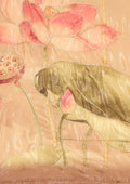 Metallic Copper Printed And EmbroideRed Organza Saree - Taashi