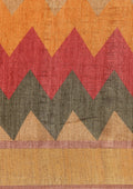 Multicolor Zigzag Printed Tussar Saree - Taashi