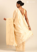 Pastel Beige Traditional Woven Tussar Saree - Taashi