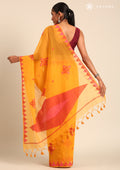 Yellow Kasuti Pattern Woven Tussar saree - Taashi