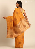 Mustard Yellow Betel Leaf Woven Tussar Saree - Taashi