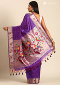 Violet Paithani Pattern Tussar Saree - Taashi