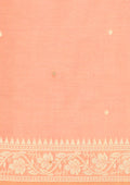 Pink Woven Butta Linen Saree - Taashi