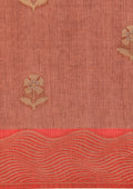 Mocha Mousse Floral Woven Tussar Saree - Taashi