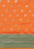 Orange Allover Butta Weaving Silk Saree - Taashi