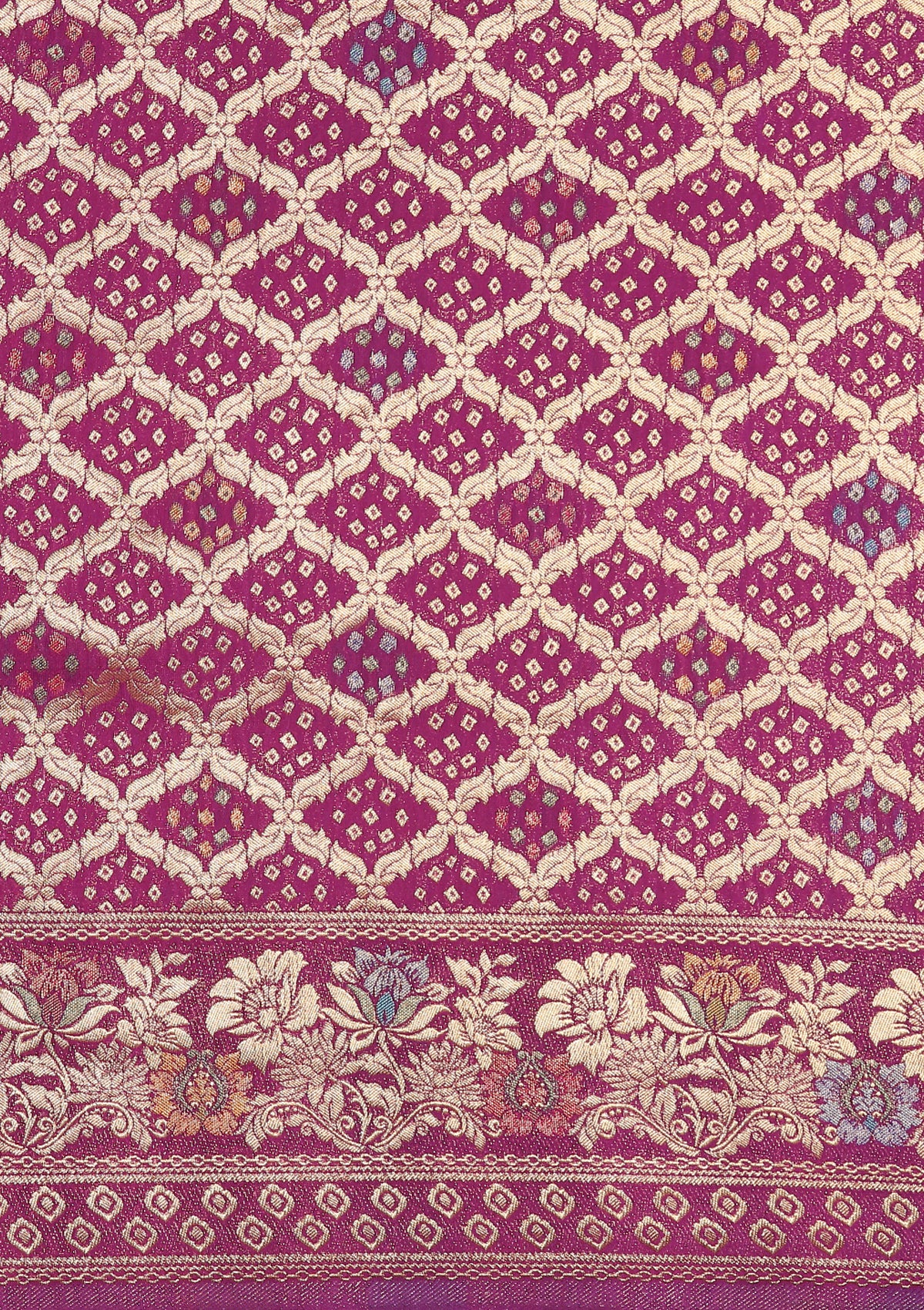 Purple Semi Banarasi Silk Saree