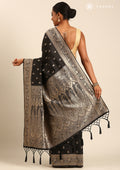 Black Traditional Woven Tussar Saree - Taashi