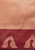 Rose Gold Tissue Brocade Weaving Silk Saree - Taashi