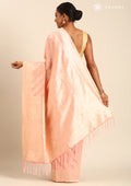 Pastel Peach Traditional Woven Tussar Saree - Taashi
