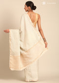 Cream Fancy Embroidery Tussar Saree - Taashi