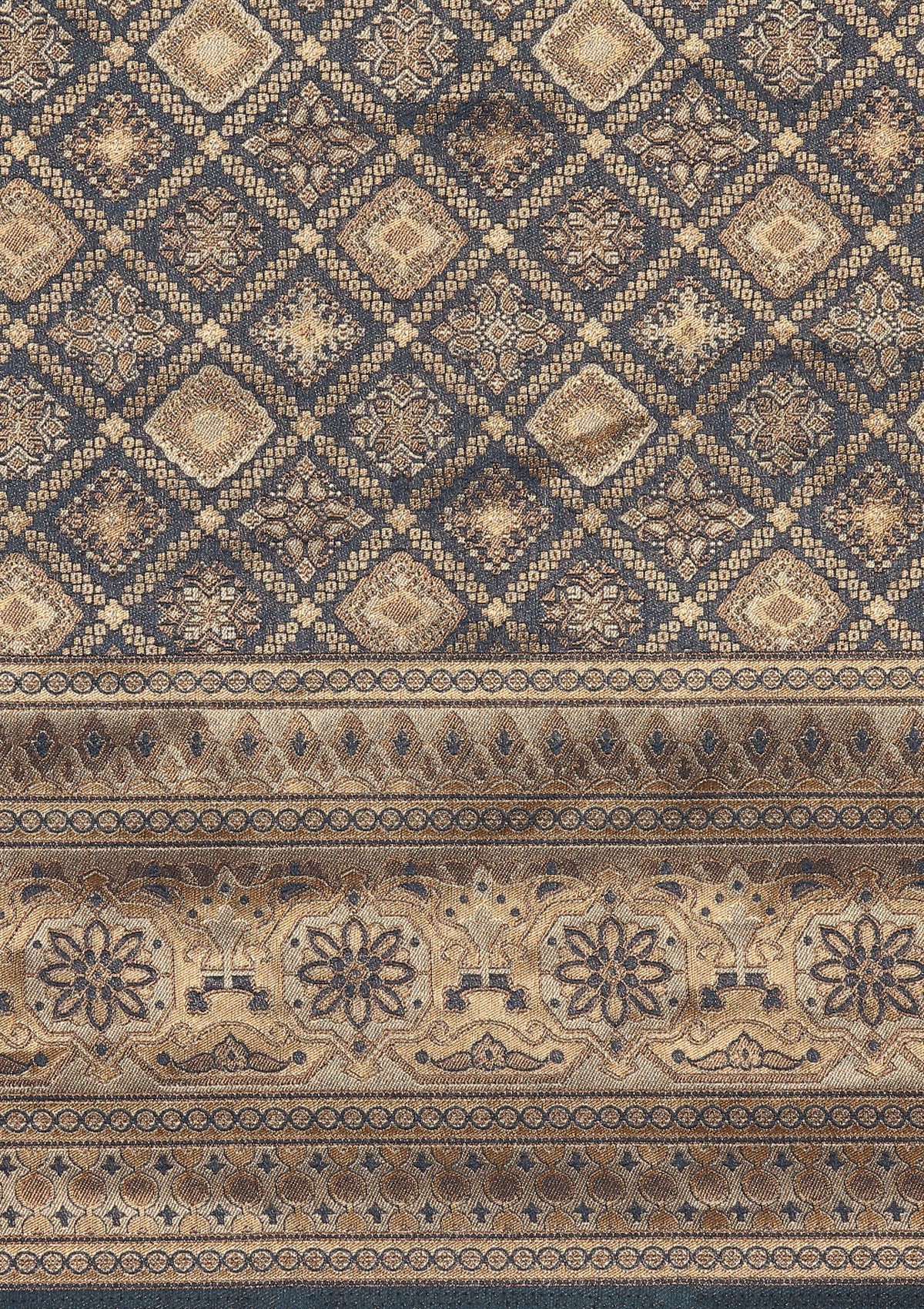 Dark Blue Banarasi Saree - Taashi