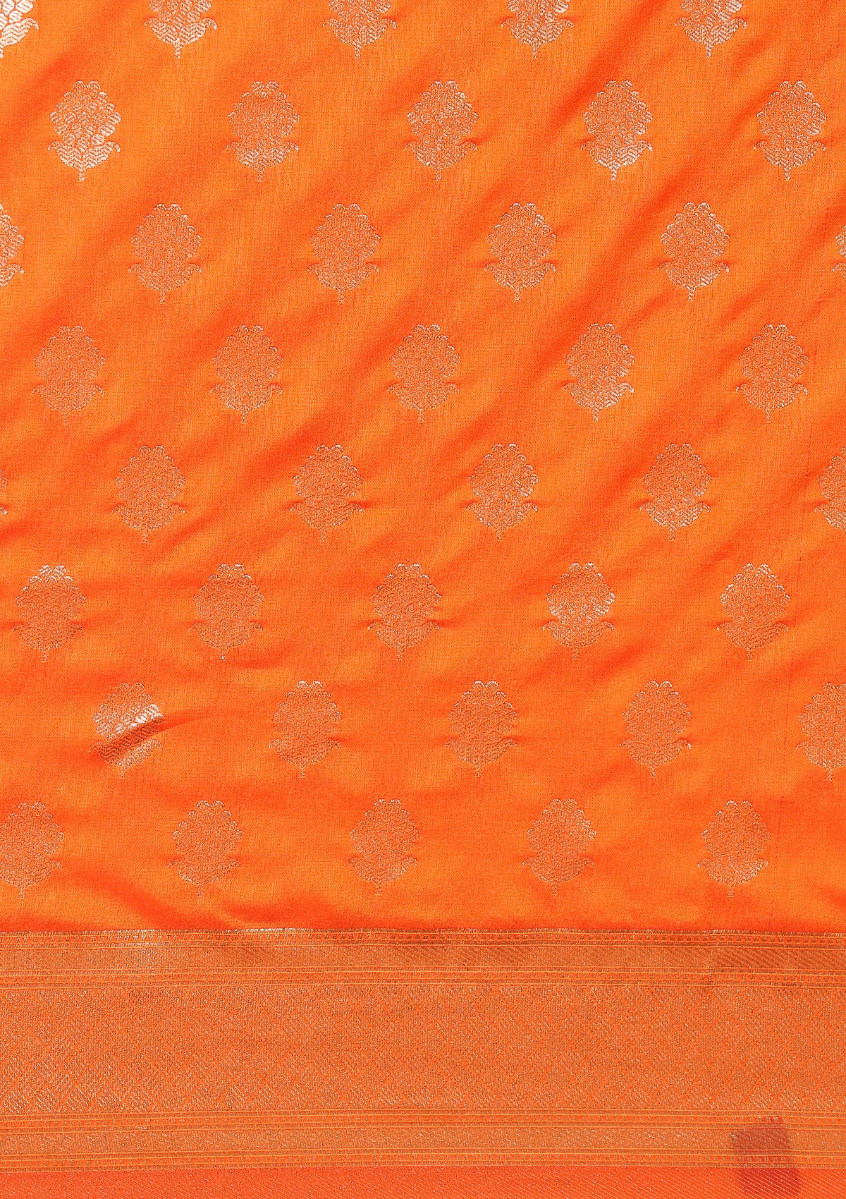 Orange Art Silk Saree