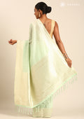 Mint Green Traditional Pattern Woven Tussar Saree - Taashi