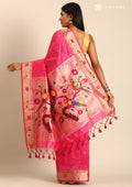 Pink Paithani Pattern Tussar Saree - Taashi