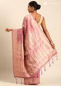 Mauve Traditional Pattern Woven Tussar Saree - Taashi