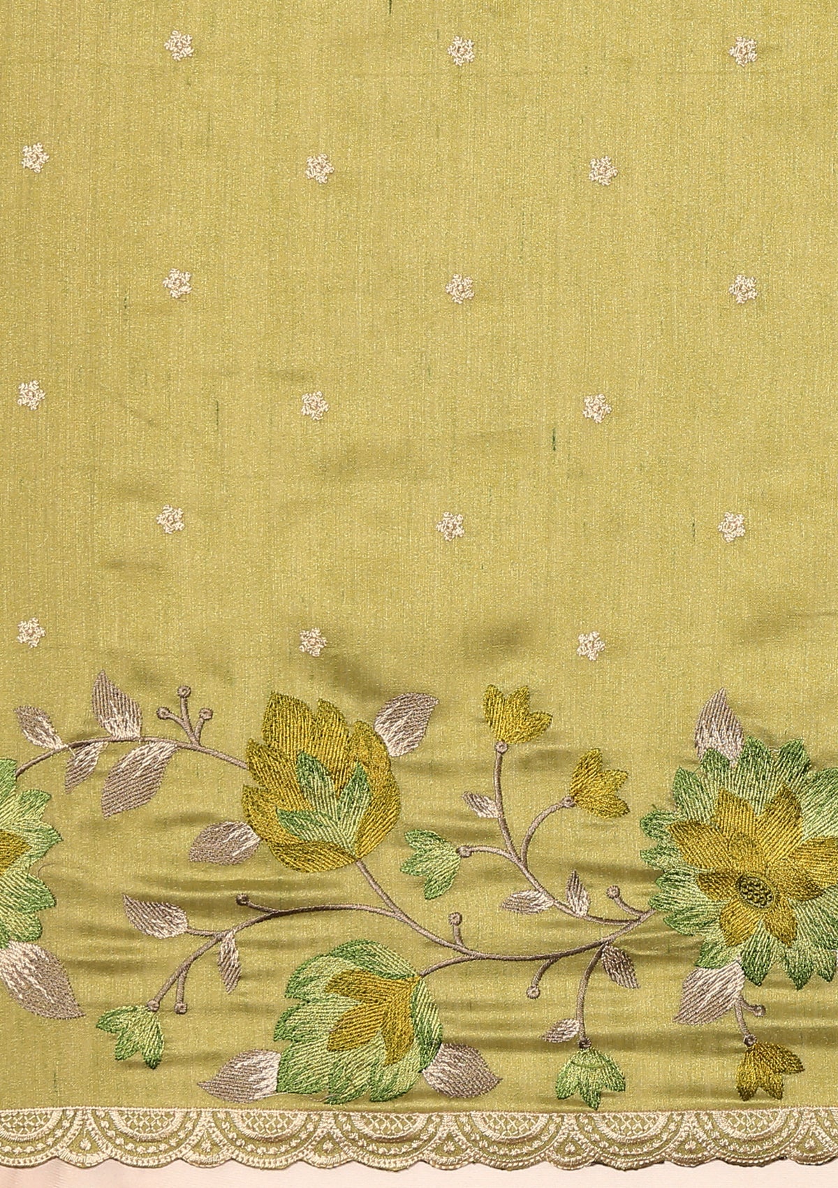 Green Linen Floral