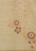 Dusty Olive Floral Woven Tussar Saree - Taashi