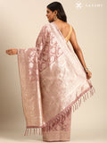 Mauve Jaal Woven Tussar Saree - Taashi