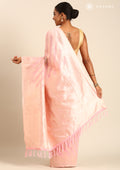 Pastel Pink Traditional Woven Tussar Saree - Taashi