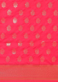 Rani Pink Allover Butta Weaving Silk Saree - Taashi