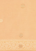 Pastel Peach Woven Butta Linen Saree - Taashi