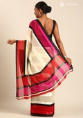 Multicolor Abstract Printed Chiffon Saree - Taashi