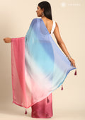 Multicolor Dyed Chiffon Saree - Taashi