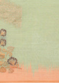 Pista Green Floral Woven Tussar Saree - Taashi