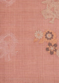 Dusty Pink Floral Woven Tussar Saree - Taashi