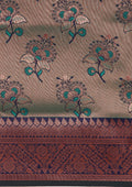 Emerald Green Floral Tissue Brocade Silk Saree - Taashi
