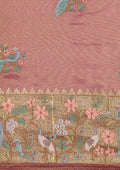 Mauve Nature InspiRed Embroiderd Tissue Saree - Taashi