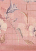Dusty Pink Floral Printed Tussar Saree - Taashi