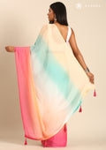 Multicolor Dyed Chiffon Saree - Taashi