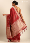 Maroon Butta Woven Tussar Saree - Taashi