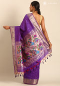 Purple Paithani Pattern Tussar Saree - Taashi