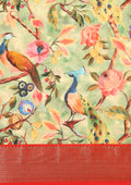 Green Nature InspiRed Printed Silk Saree - Taashi