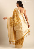 Mustard Jaal Woven Tussar Saree - Taashi