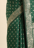 Dark Green Butta Woven Tussar Saree - Taashi