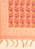 Pink Woven Butta Linen Saree - Taashi