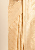 Pastel Beige Traditional Woven Tussar Saree - Taashi