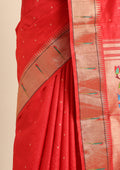 Red Paithani Pattern Tussar Saree - Taashi