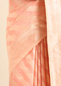 Pastel Peach Traditional Woven Tussar Saree - Taashi