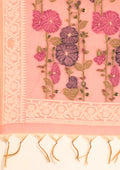 Pastel Pink Woven Butta Linen Saree - Taashi