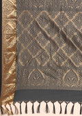 Dark Grey Butta Kanchipuram Saree - Taashi