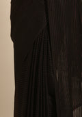 Black Striped Chiffon Saree - Taashi