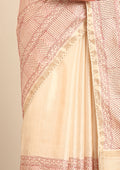 Cream Fancy Embroidery Tussar Saree - Taashi