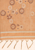 Dusty Pink Floral Woven Tussar Saree - Taashi