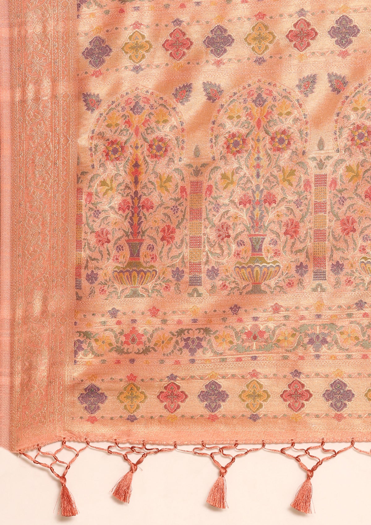 Peach Banarasi Saree - Taashi